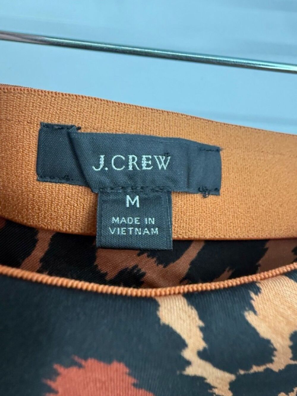 J.Crew AR486 Leopard Pull-On Slip Midi Skirt Womens M Brown Black Fall 2020 - Picture 4 of 11